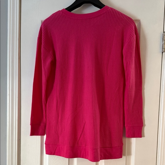 LOFT Pink Ribbed V-Neck Top - Picture 7 of 7